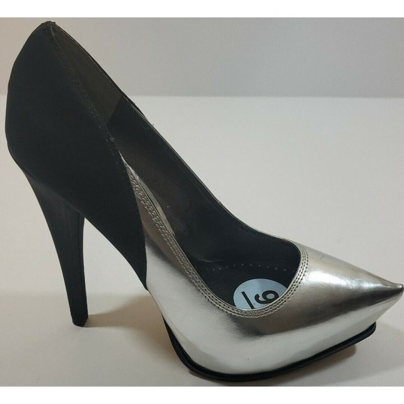 Circus by Sam Edelman~Woman Size 9~ Black/Silver Evening Platform Heel Shoes NEW - Picture 10 of 12